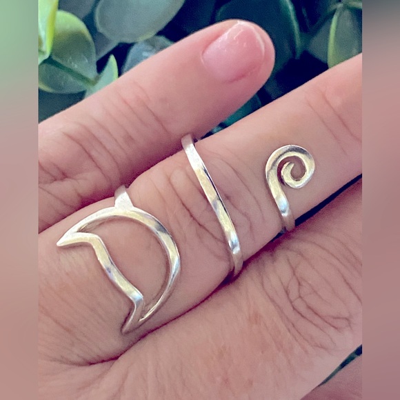 Cat tail sterling silver 925 swirl ring size 7.5 - Picture 2 of 7